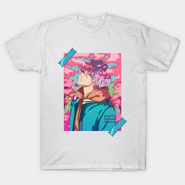 The anime aboy an the sakura T-Shirt by AnGo